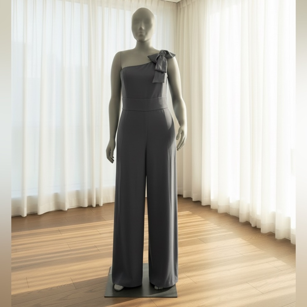 Club Monaco Navy One-Shoulder Jumpsuit